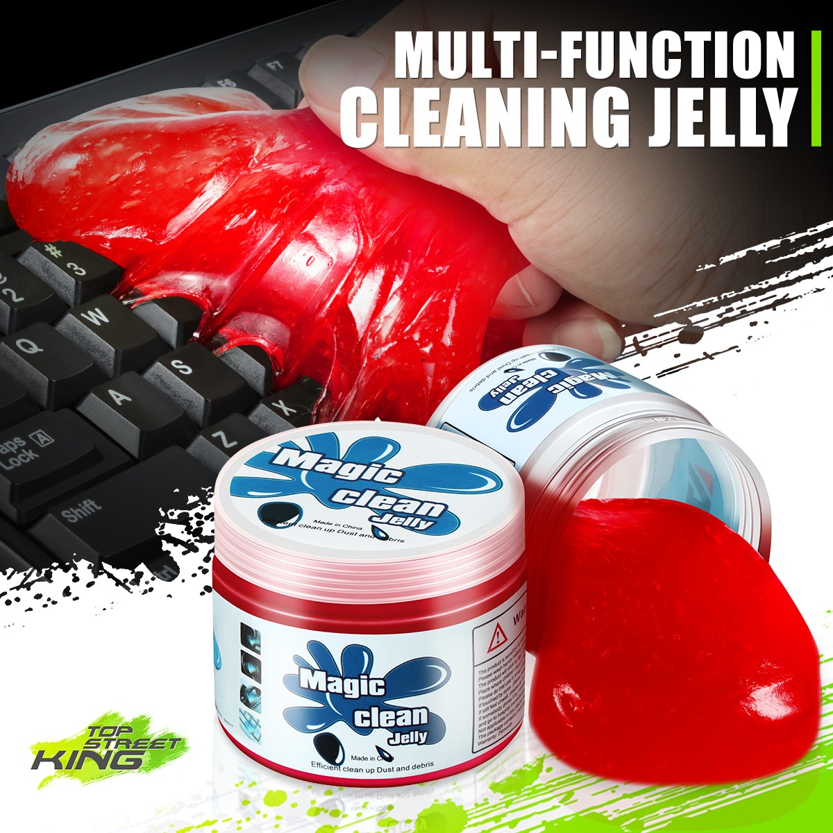 DNA Motoring Universal Car Keyboard Office Dust Sticky Cleaning Gel Jelly Red gallery