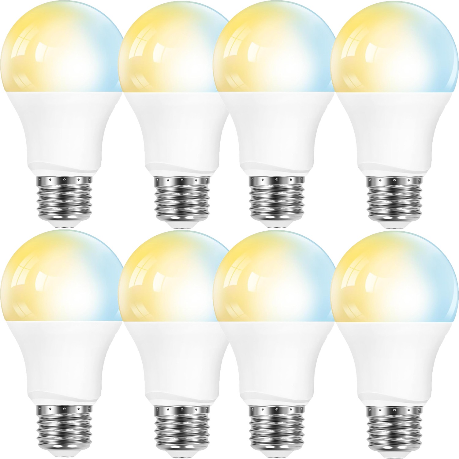 8 Pack A19 LED Light Bulbs 60W Equivalent 3-Color 700LM 7W E26 3000K/4000K/6500K gallery