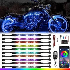 SHINIGHT 10 Pcs Motorcycle LED Light Kit App Control RGB