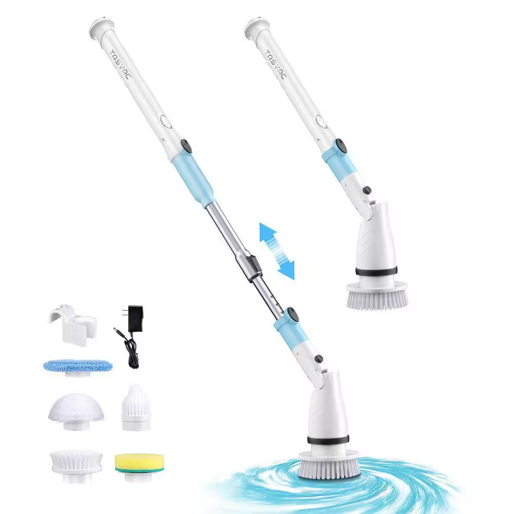 47 In. Cordless Cleaning round Brush with 5 Replaceable Heads gallery