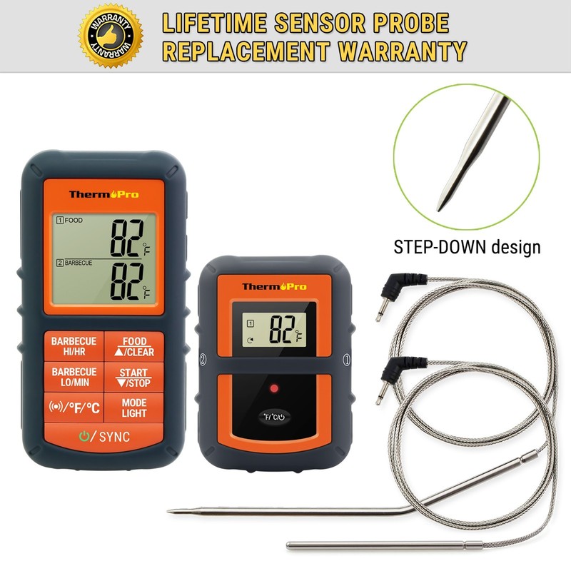 ThermoPro TP-08S Wireless Remote Meat Thermometer Dual Probe for Grilling BBQ gallery