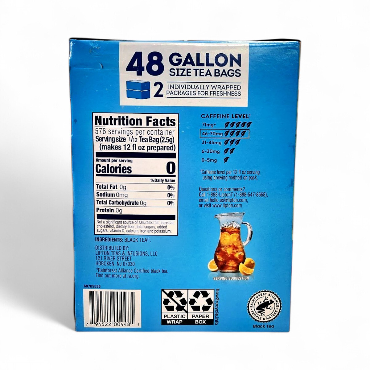 Lipton Iced Tea, Gallon Size Tea Bags - 48 Count gallery