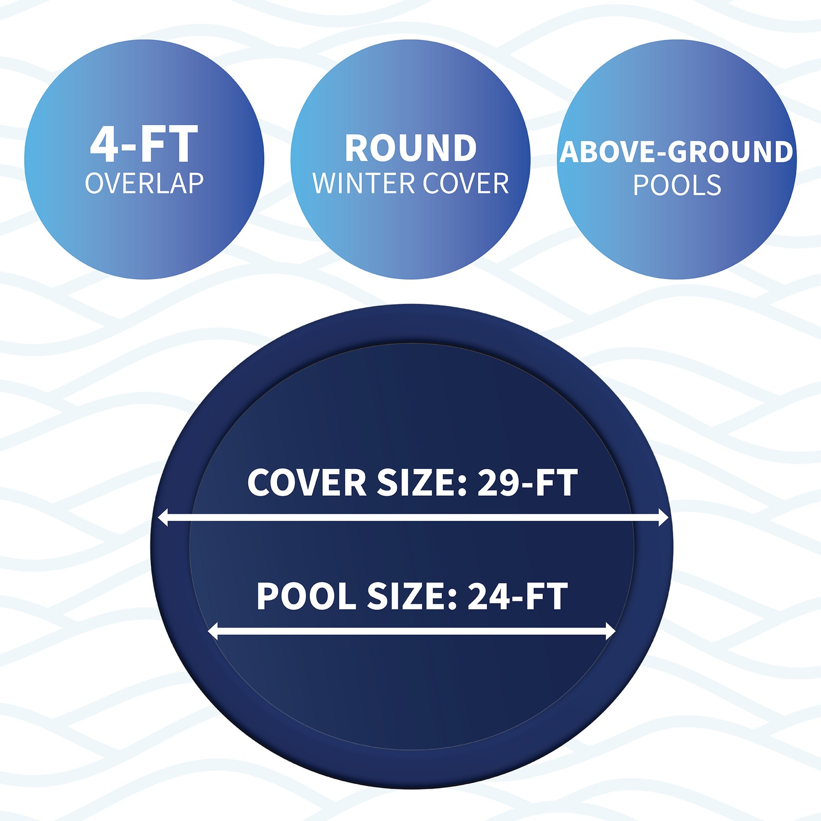 8-Year 24-ft Round Above Ground Pool Winter Cover gallery