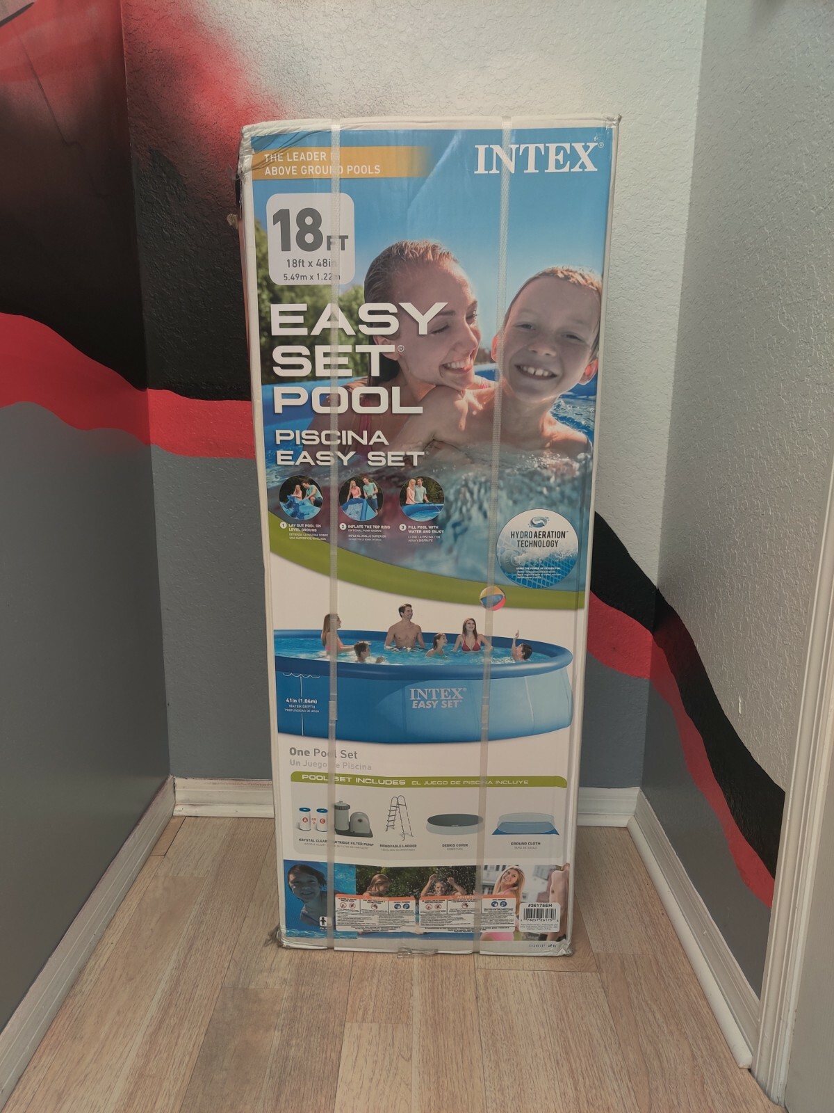 Intex 18ft x 48in Easy Set Pool Set with Cover,Ladder & Pump #26175eh gallery