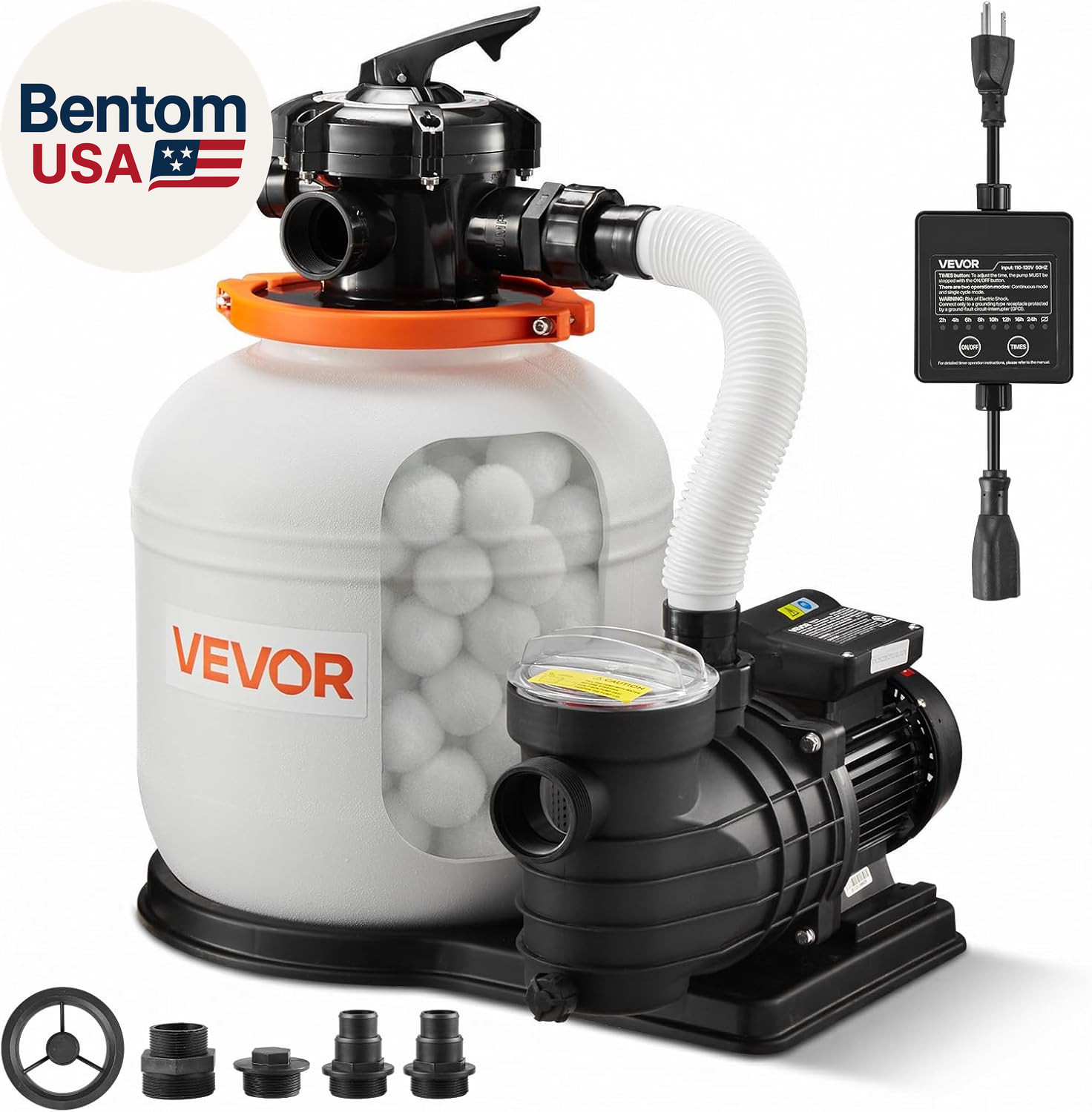 Flashpure Sand Filter Pump, 14 in for above Ground Pool, 0.75 HP 3500 GPH, Swimm gallery