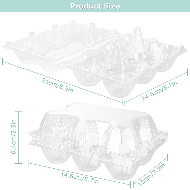 100 Pack Plastic Egg Cartons Bulk, 2x3 Egg Holders Style Holds up for 6 Eggs,... gallery