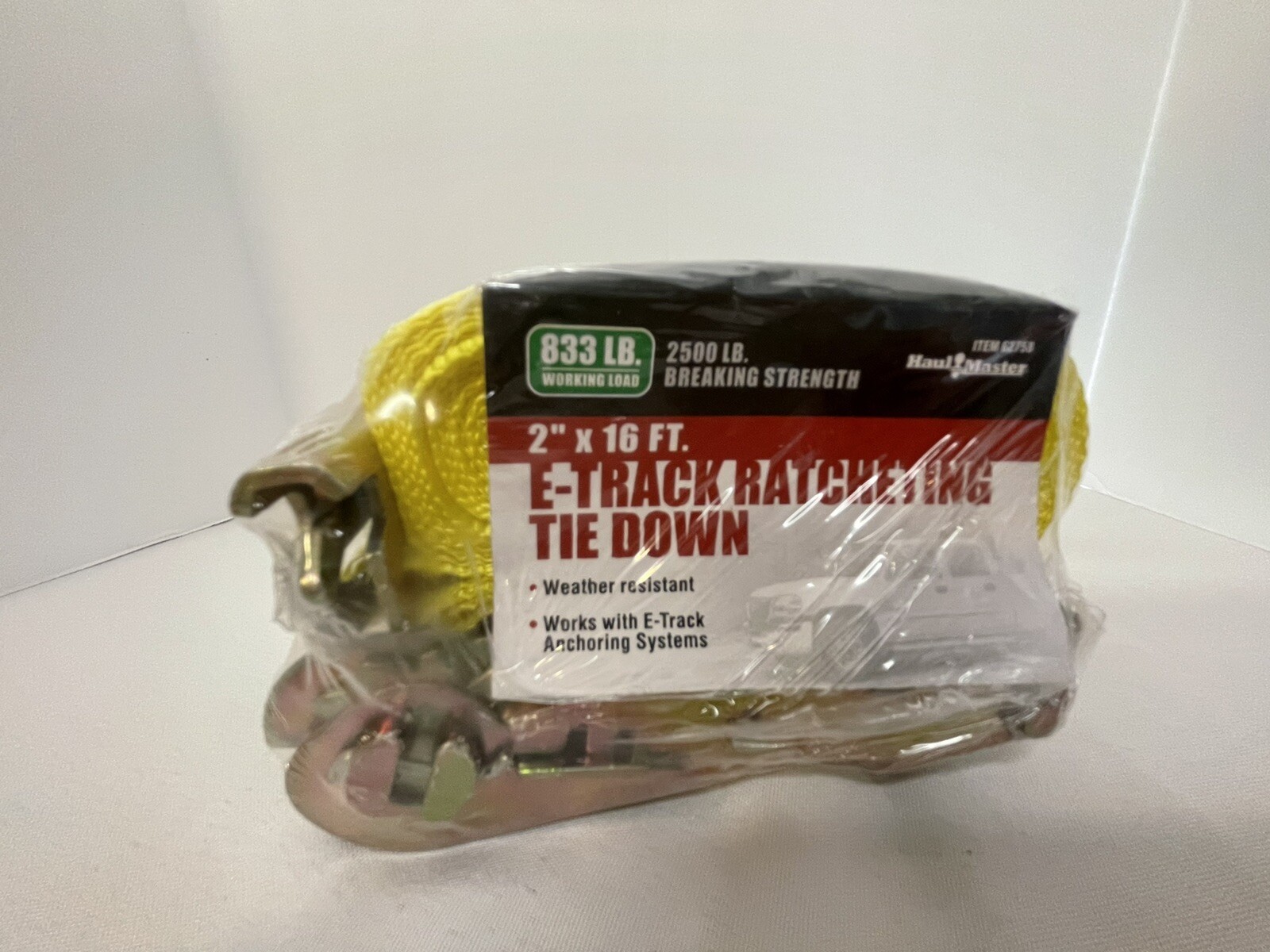 Haul Master E-Track Ratcheting Tie Down 2"x16' Item 62758 New Sealed 833lb Load gallery