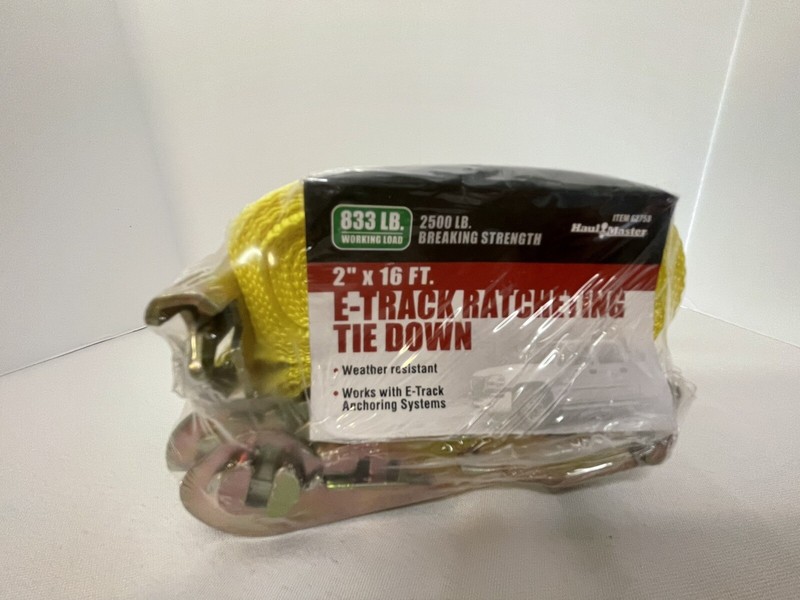 Haul Master E-Track Ratcheting Tie Down 2"x16' Item 62758 New Sealed 833lb Load gallery