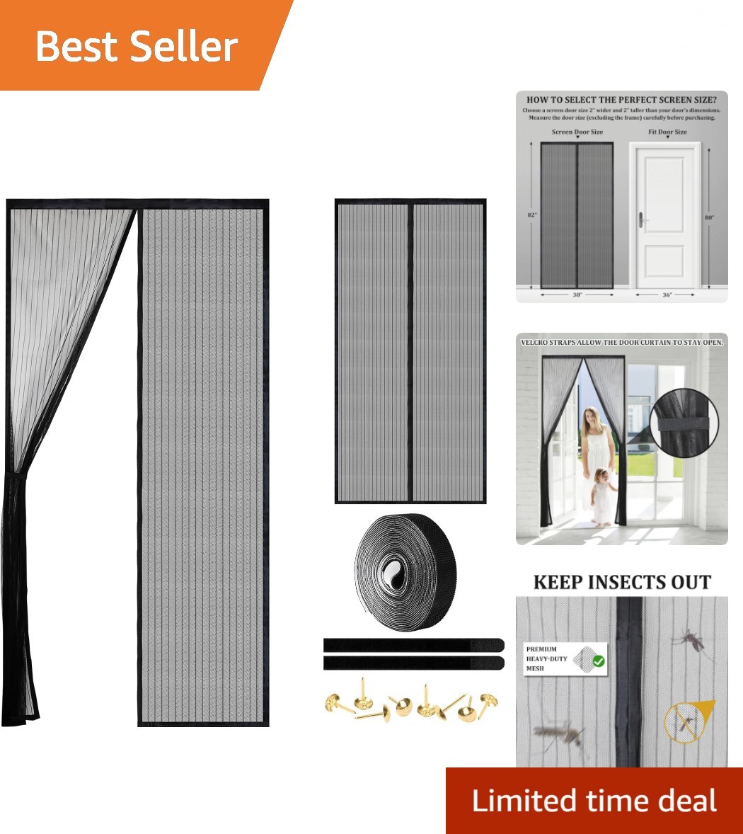 Kid & Pet Safe Magnetic Screen Door - Hands-Free Access, Easy Install 36x80 gallery