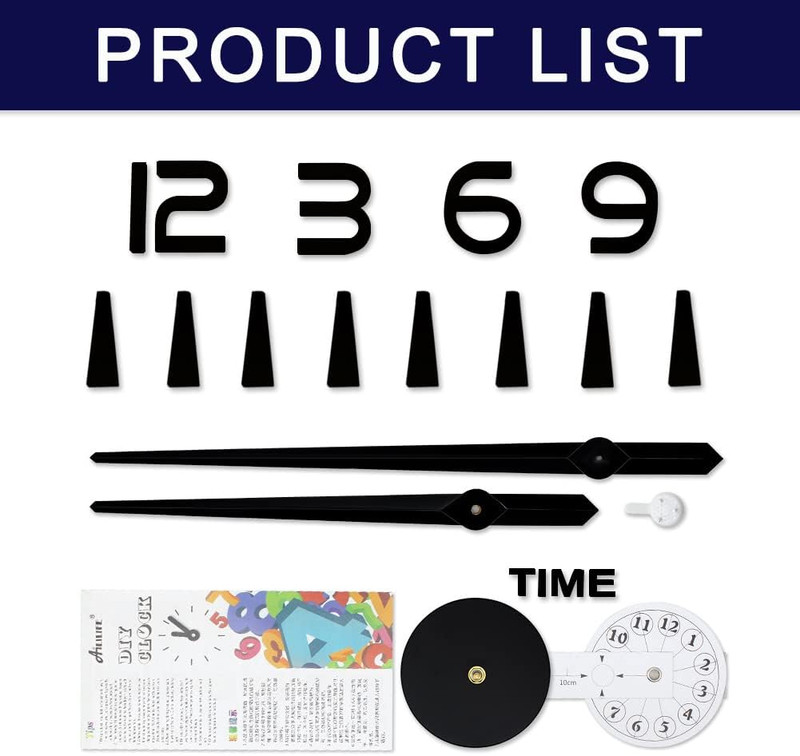 Large DIY Wall Clock Kit 3D Frameless Mirror Stickers Modern Home Office Decor G gallery