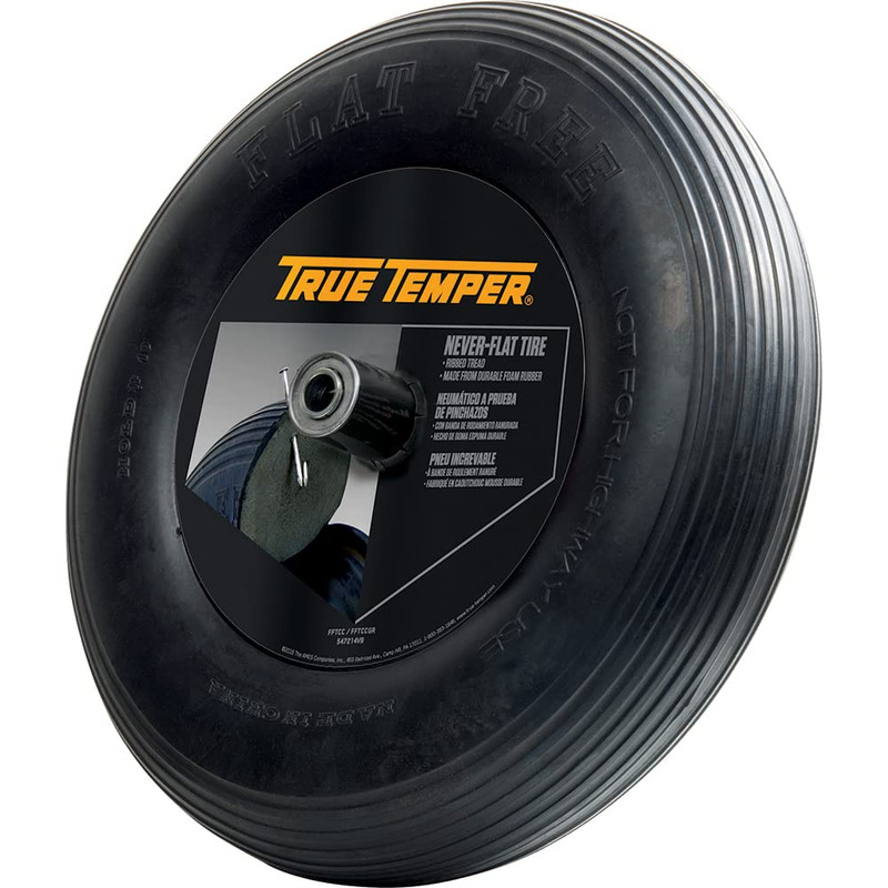 Ames True Temper Fftcc 8 In. Hub Never Flat Wheelbarrow Tire Ribbed Tread gallery