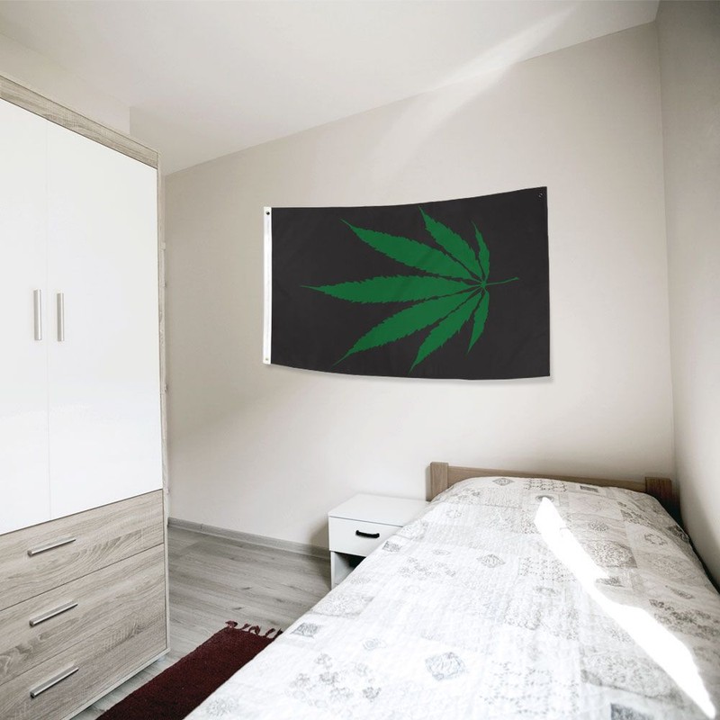 "PLAIN LEAF" vertical flag 3x5ft polyester banner sign marijuana mj pot cannabis gallery
