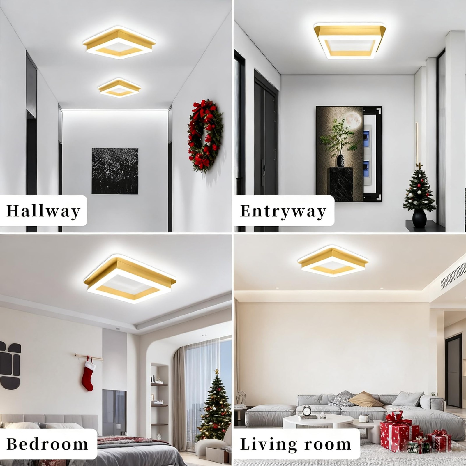 24W Square Modern Flush Mount Ceiling Light, 9.5inch Small LED Close to Ceili... gallery