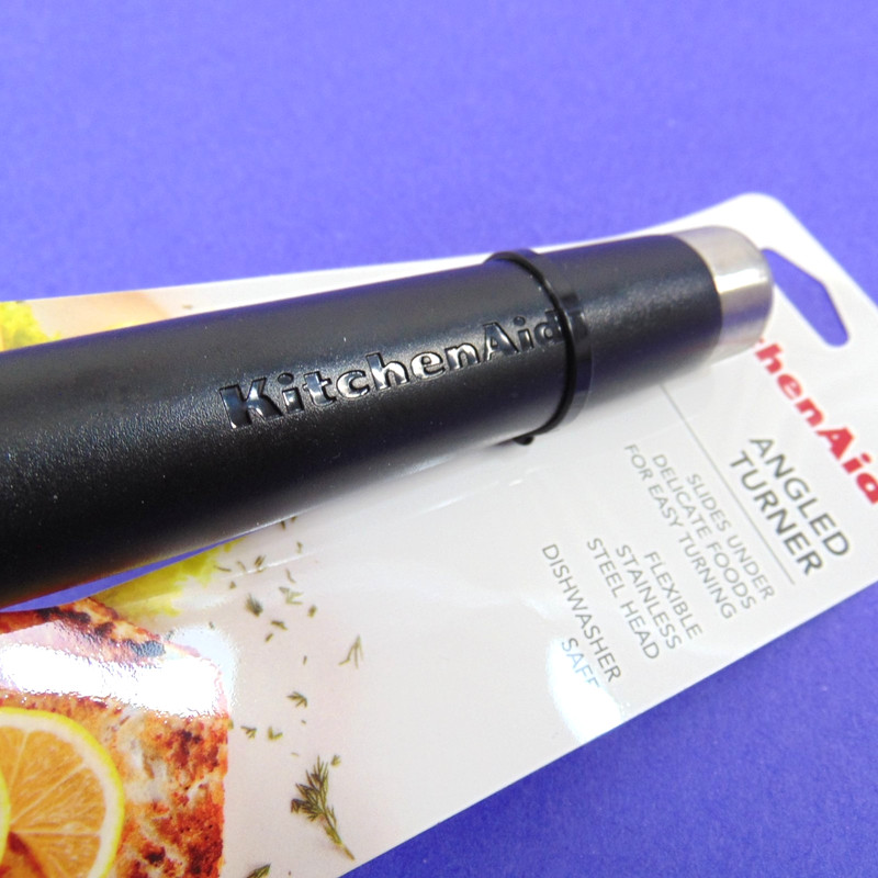 KitchenAid Angled Turner Thin Spatula Stainless Steel Slotted Black Handle New gallery