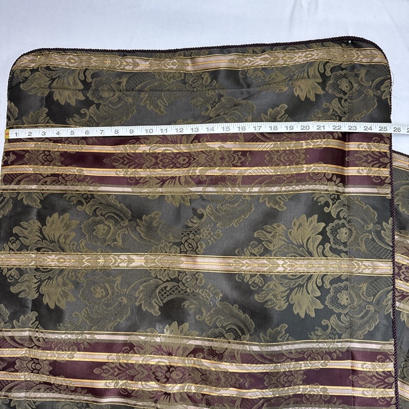 CROSCILL MAJESTIC Rich Brown Ruby DAMASK STRIPE KING Pillow Sham Set of 2 EUC gallery