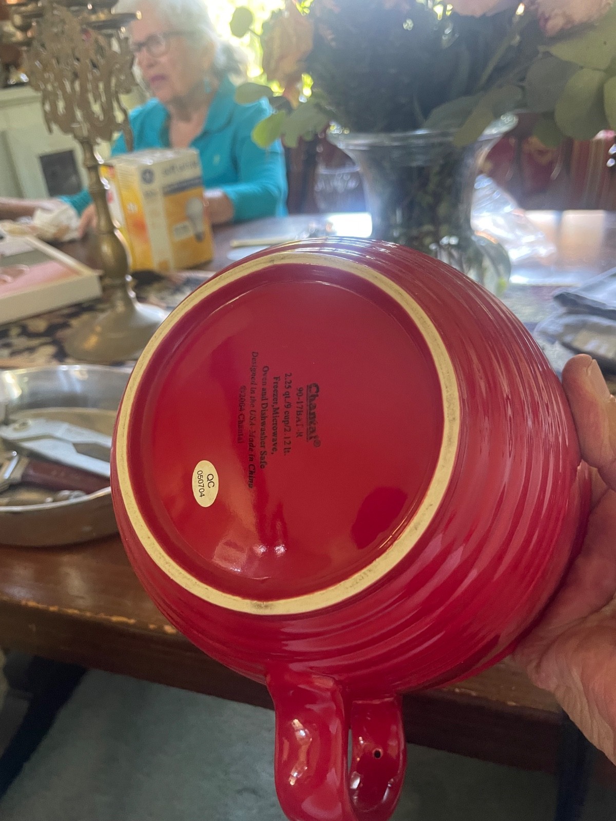 Red CHANTAL 7-1/2”Mixing Batter Pour Bowl/Spout & Handle 90-17 - 2004 gallery