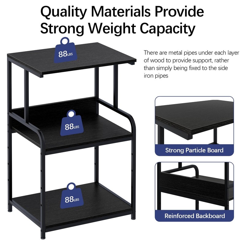 Printer Stand with Storage Shelf,3 Tier Printer Cart with Wheels,Mobile Print... gallery