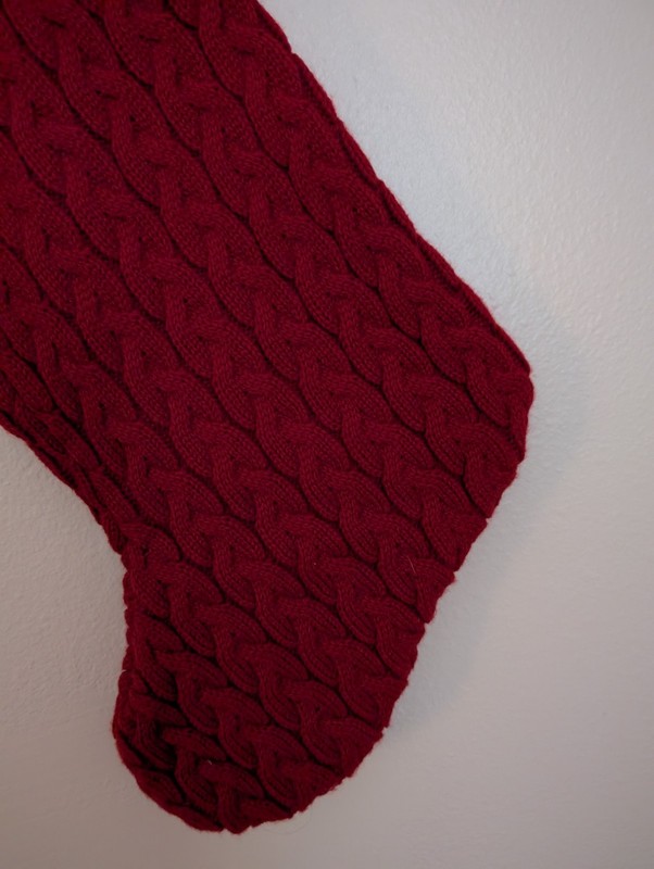 Kohls Christmas Stocking Red Cable Knit Initial B White Cuff gallery