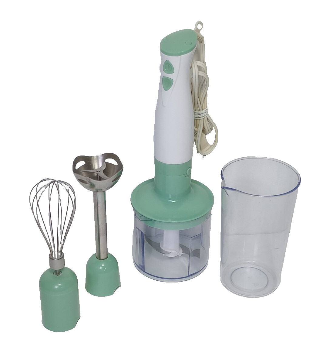 Hand Blender 3 in 1 Blend, Whisk, Chop Green Kitchen Living Model WBH-13H gallery