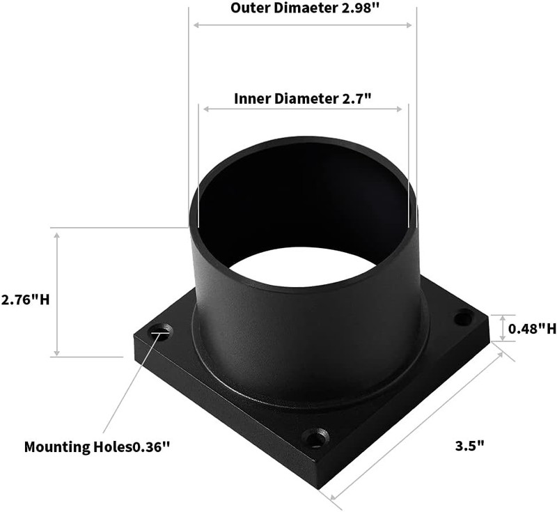 Pier Mount Adapter Post Light Base for 3" Post Light Fixtures Parts Kit Included gallery