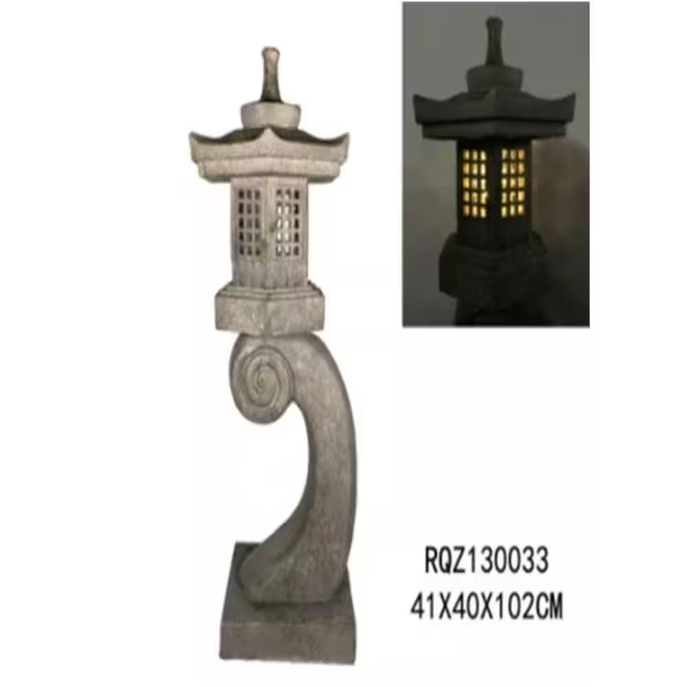 40 In. Grey Stone Pagoda Lantern -Garden Statue gallery