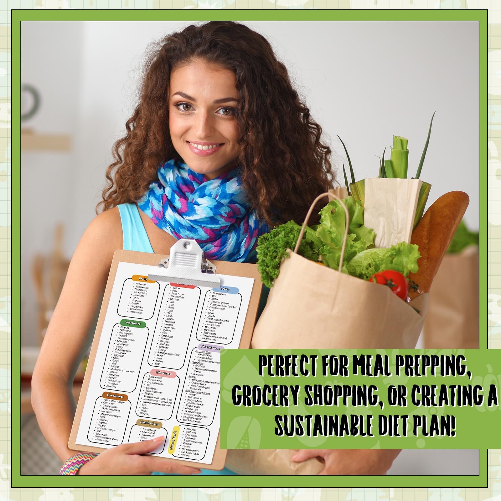 Sinload 12 Pcs Low Carb Food List Chart Posters Low Carb Meal Plan Grocery He... gallery