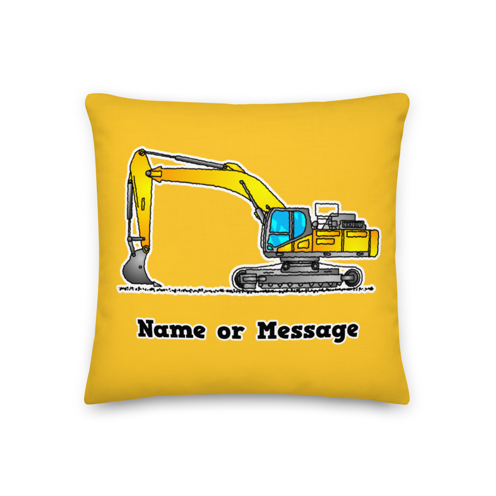 Excavator Pillow. Trackhoe Cushion. Personalized Construction Driver Gift P001 gallery