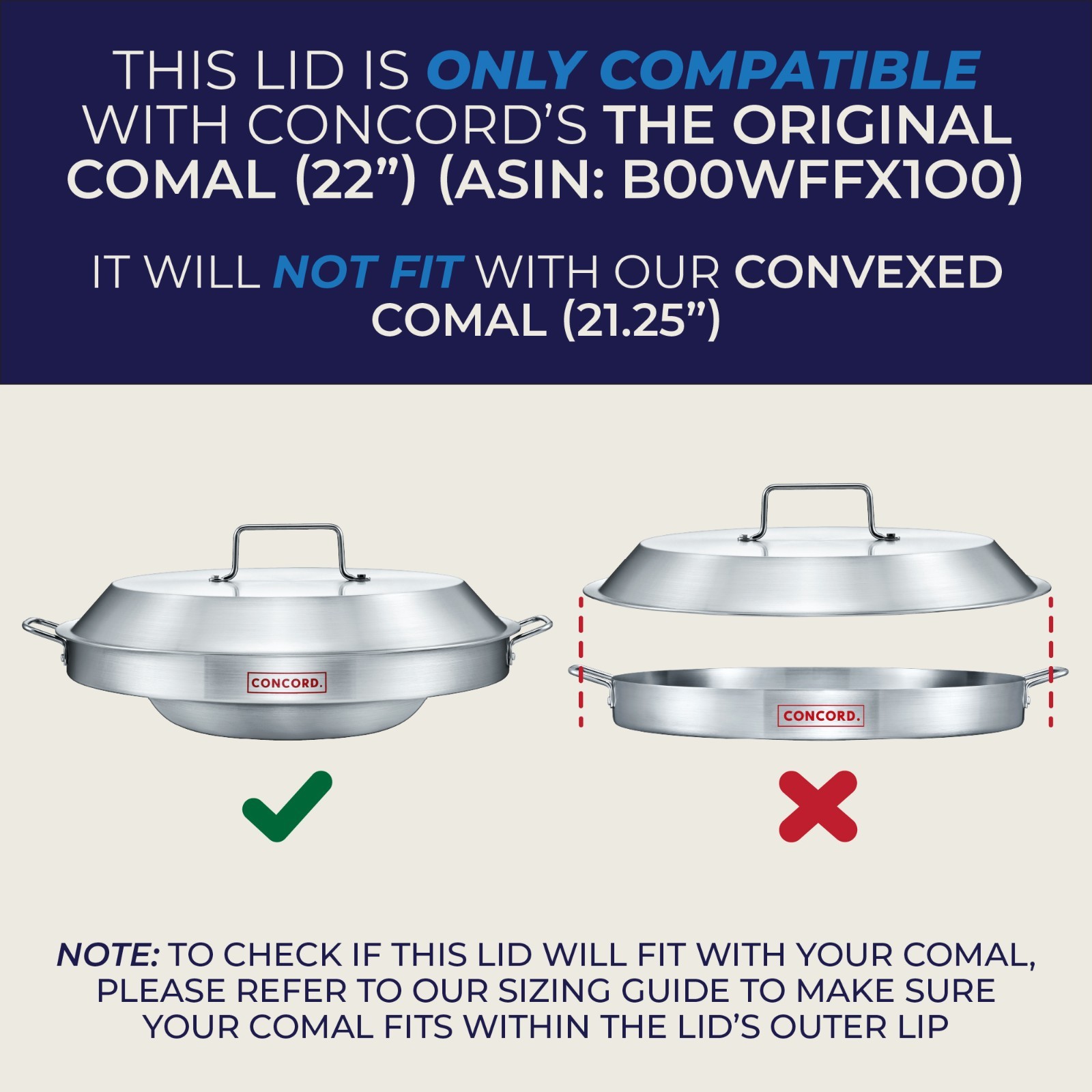 Concord Stainless Steel Replacement Lid for The Original Comal 22" Cookware gallery