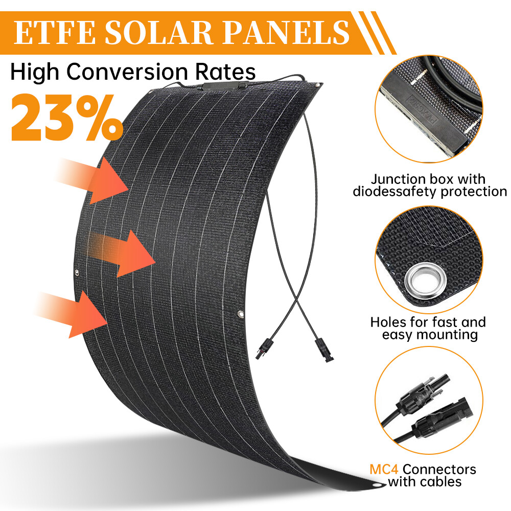 200W-400W 18V Flexible Solar Panel Mono Off-Grid Charger for RV Boat Van Car gallery