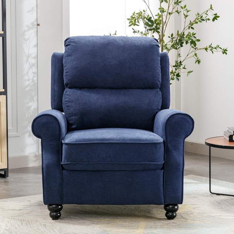EBELLO Push Back Recliner Chair, Fabric Armchair Overstuffed Pushback Recliner gallery