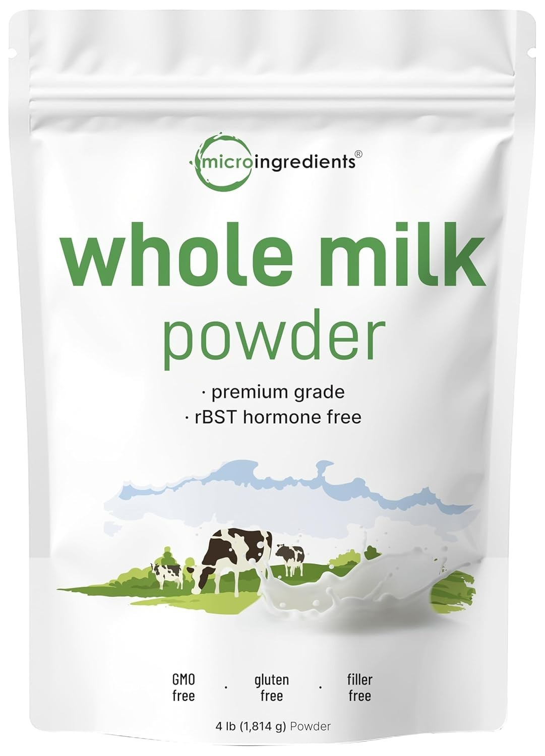 Micro Ingredients Whole Milk Powder, 4 lb | Pasture-Raised, rBST-Free | Pure... gallery