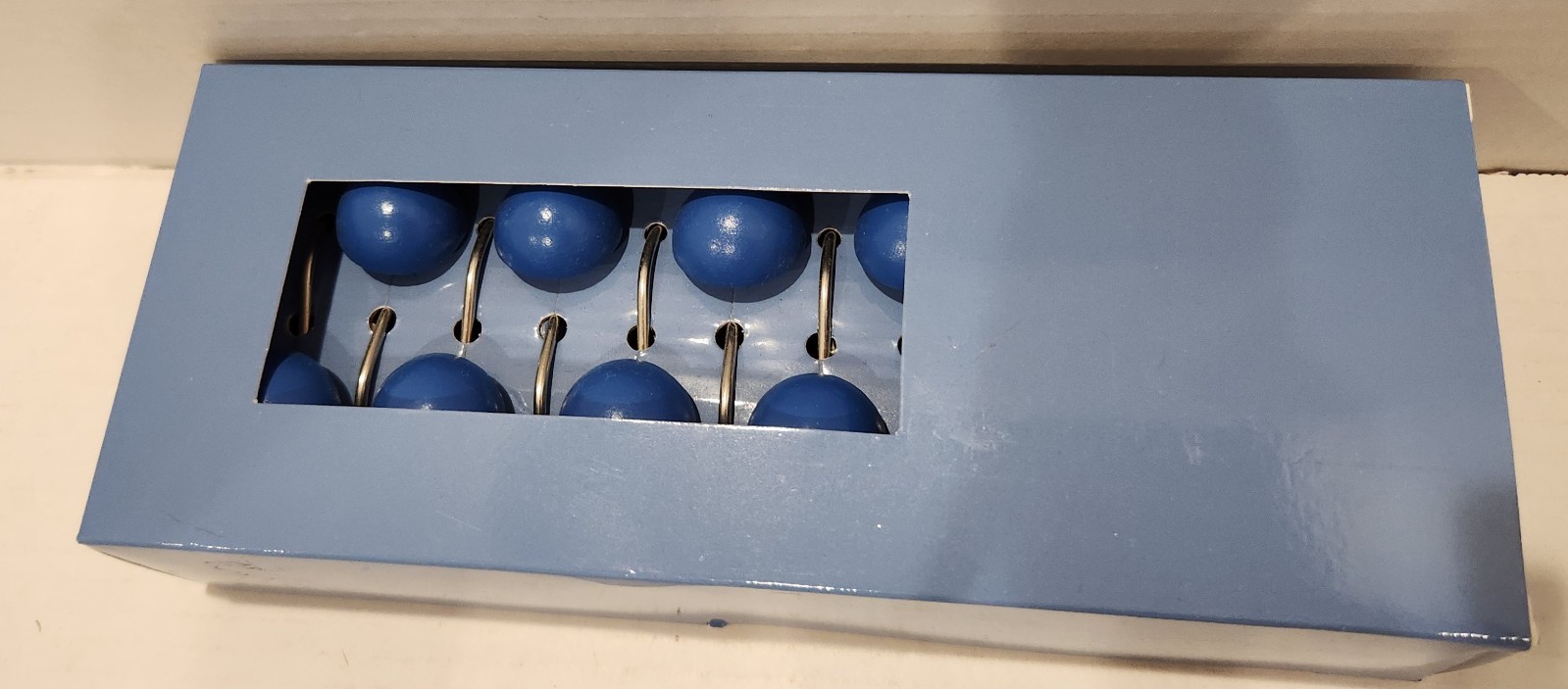 Blue Silver Shower Curtain Hooks Set Of 12 Bathroom Decor New gallery