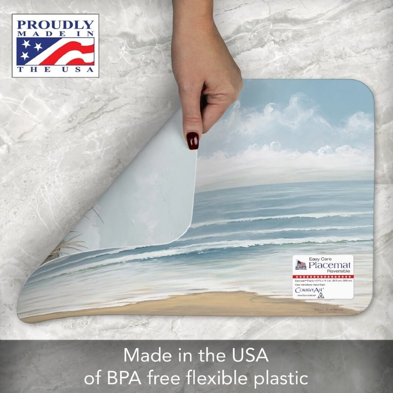 CounterArt Reversible Plastic Placemats, Coastal Scenery, Set of 4 gallery