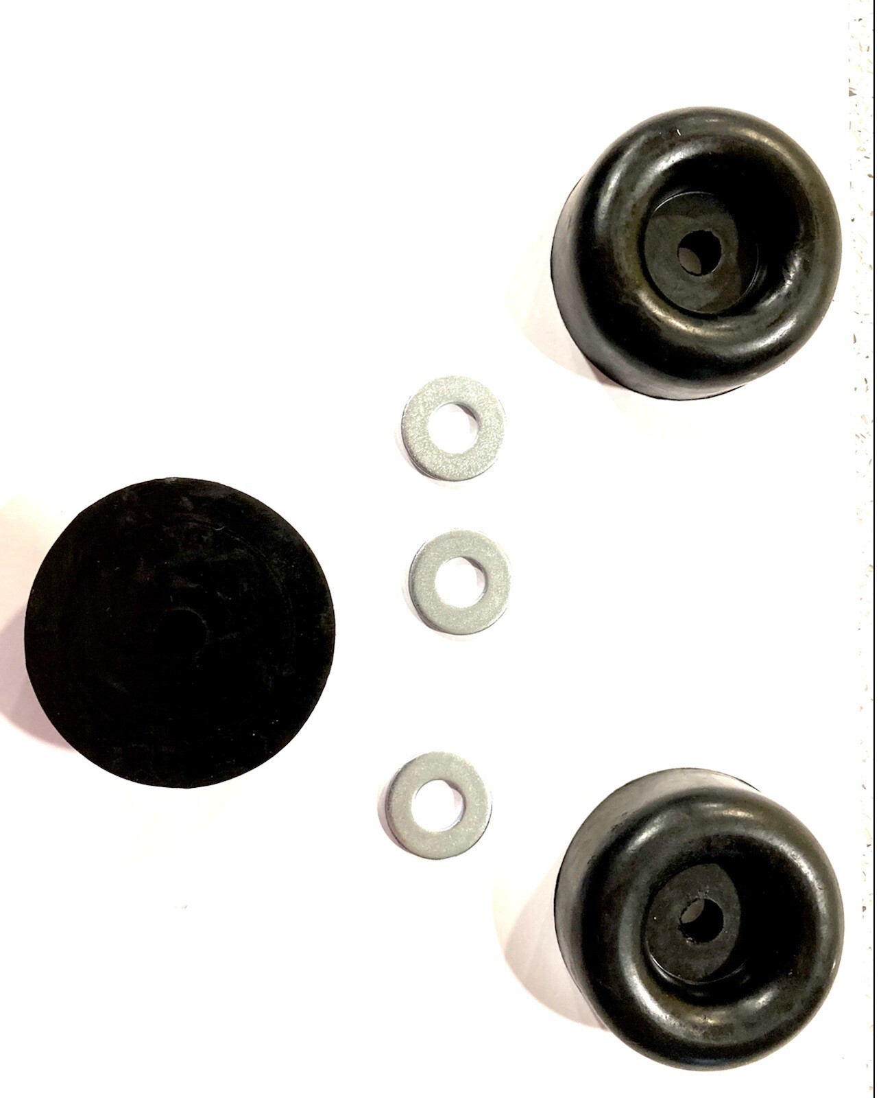 3 Black Rubber Bumper Air Compressor Feet 2.5" Diameter Made in USA Vibration gallery
