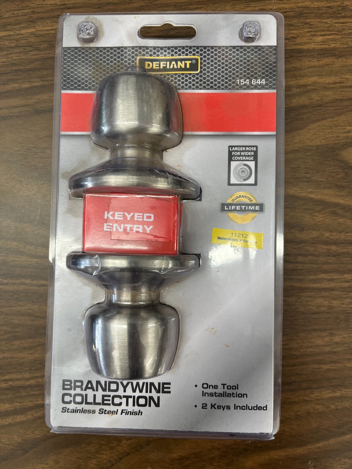 Defiant Keyed Door Knob Brandywine Collection Stainless Steel Finish #154 644 gallery