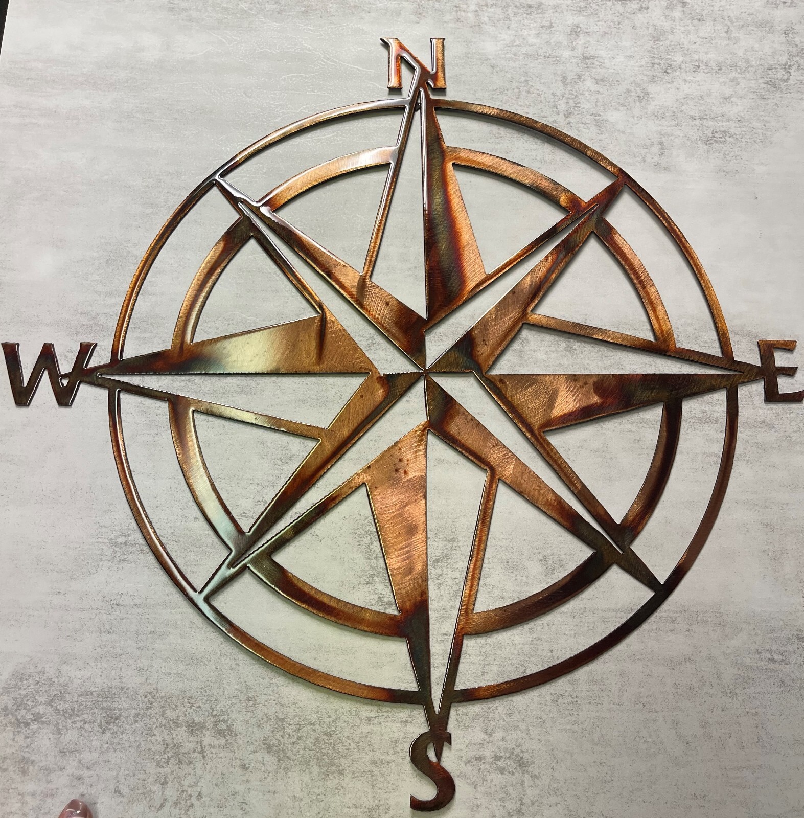 Nautical Compass Rose - Metal Wall Art - Copper 20" x 20" gallery