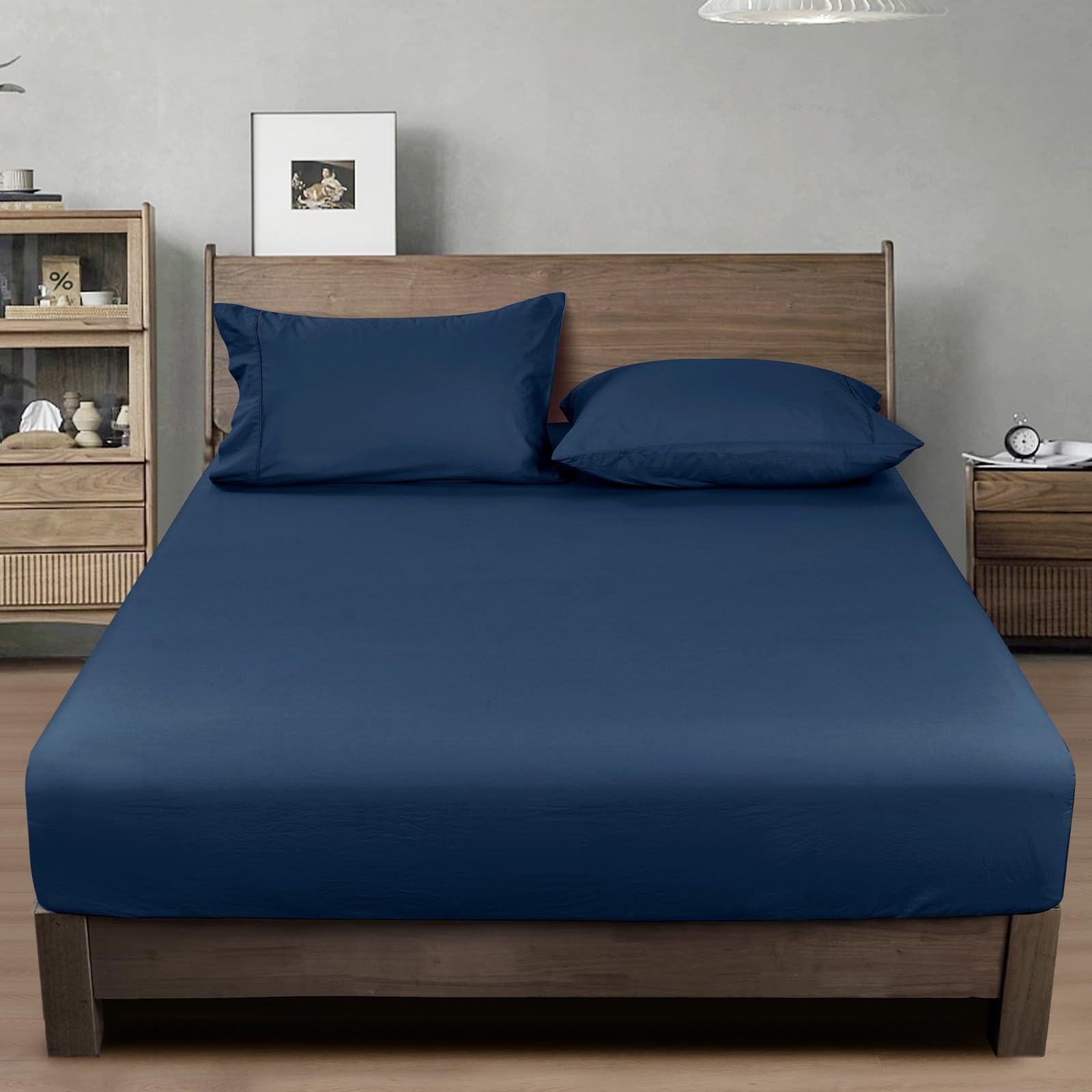 Phf 100 Garment Washed Cotton Fitted Sheet King Size - Cozy Cloud Soft Linen gallery