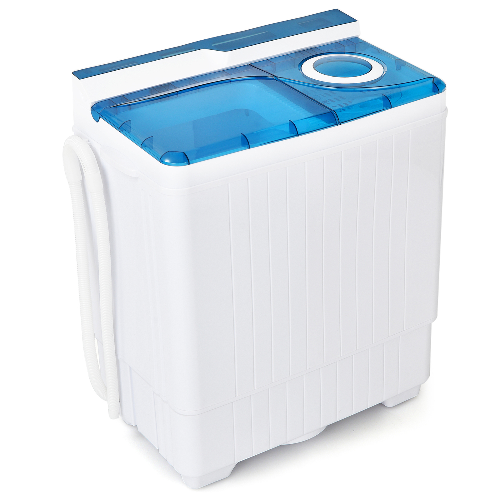 Portable Semi-automatic Washing Machine 26 lbs Twin Tub Laundry Washer Blue gallery