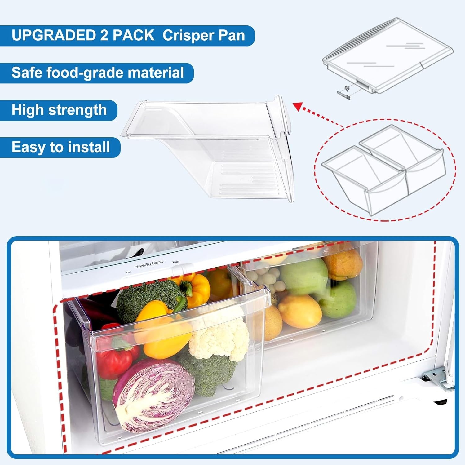 Refrigerator Crisper Drawer for Frigidaire FRT18KG3DW9 FRT18KG3DW7 FRT18L4JMH gallery