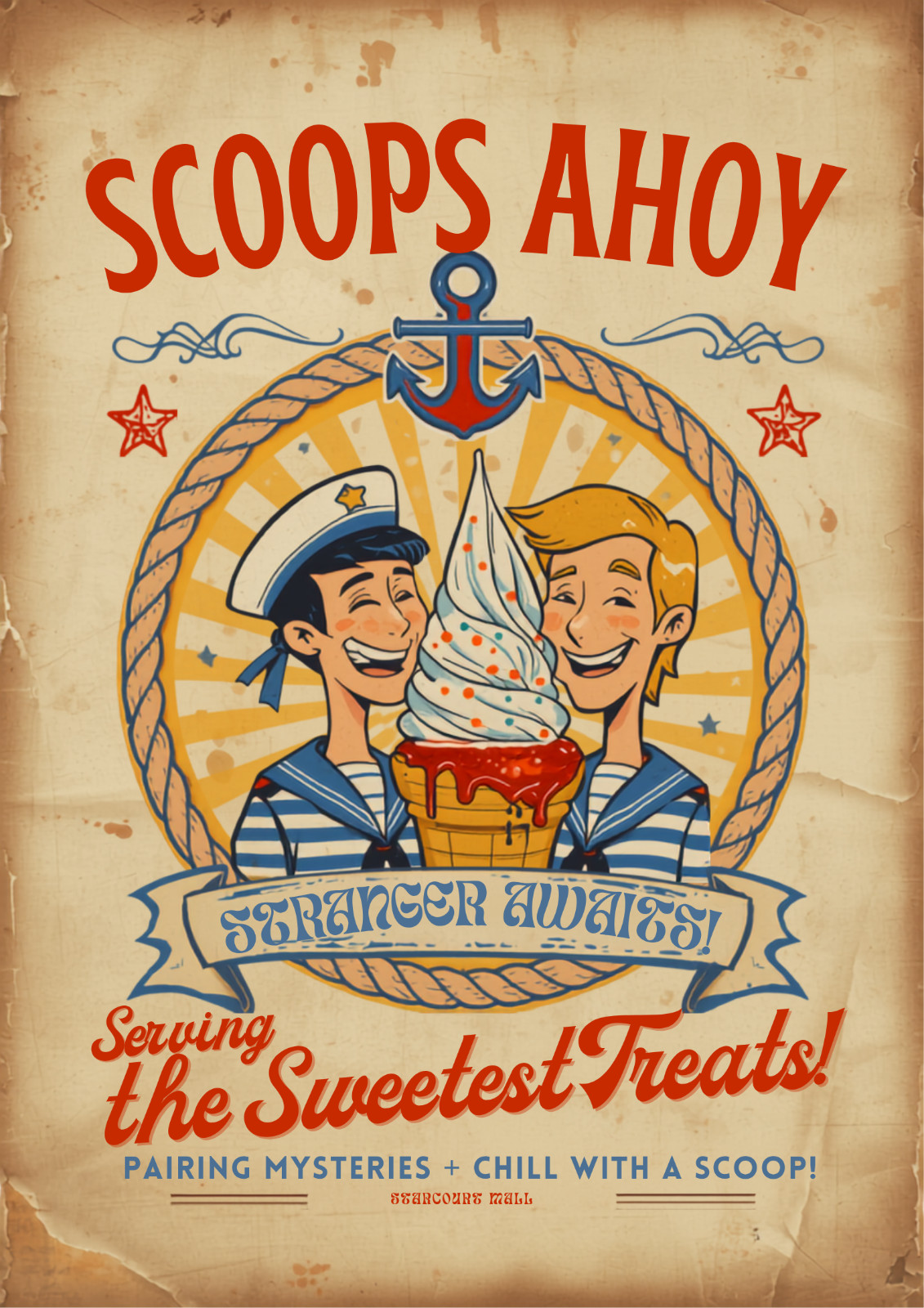 Stranger Things Scoops Ahoy Promo Wall Collage Poster Print gallery