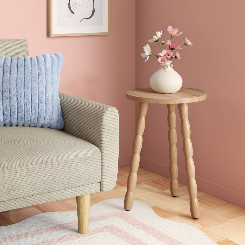 Bobbin Turned Wood Side Table Natural - Fully Assembled gallery