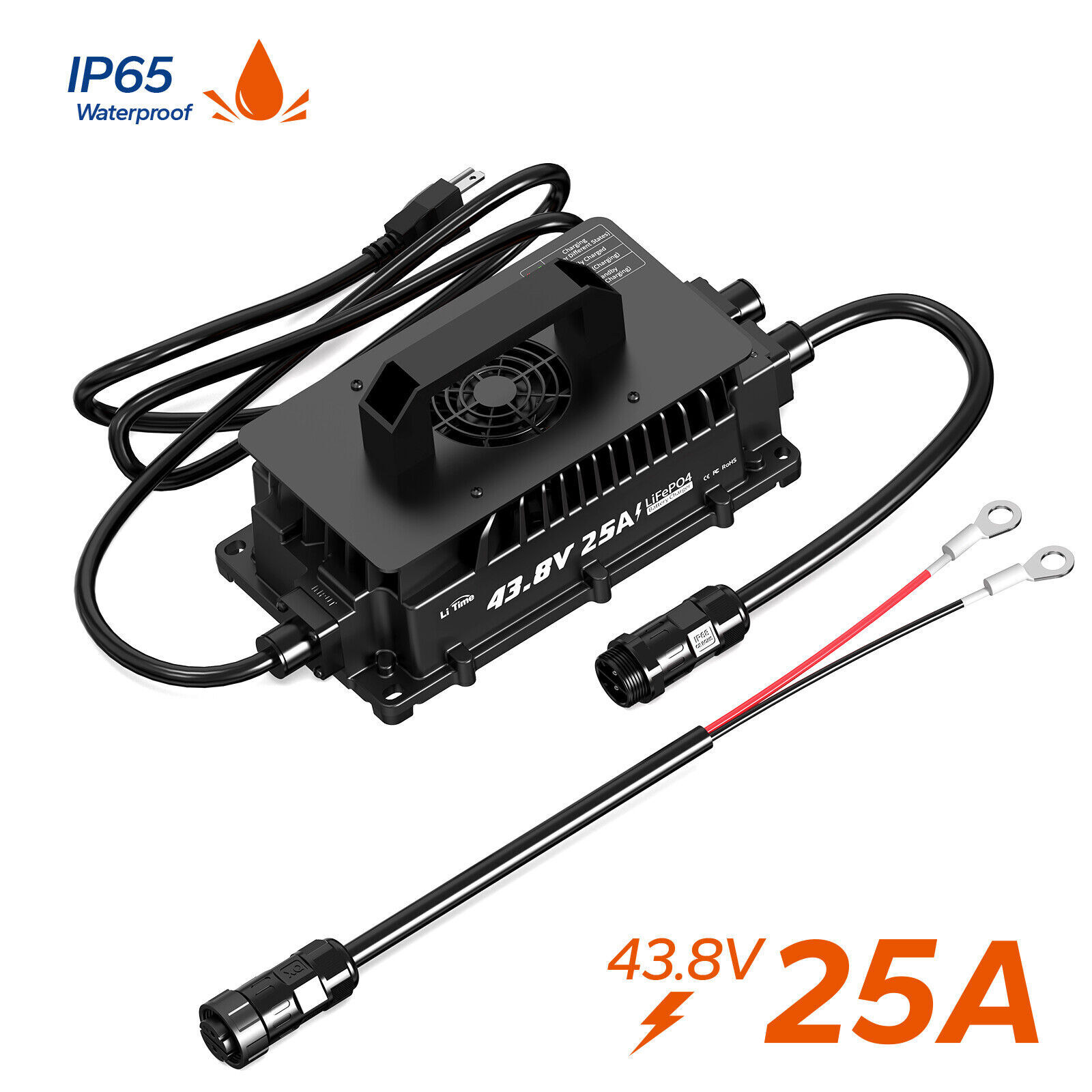LiTime 43.8V 25A Waterproof AC-DC Charger for 36V(38.4V) Lithium LiFePO4 Battery gallery
