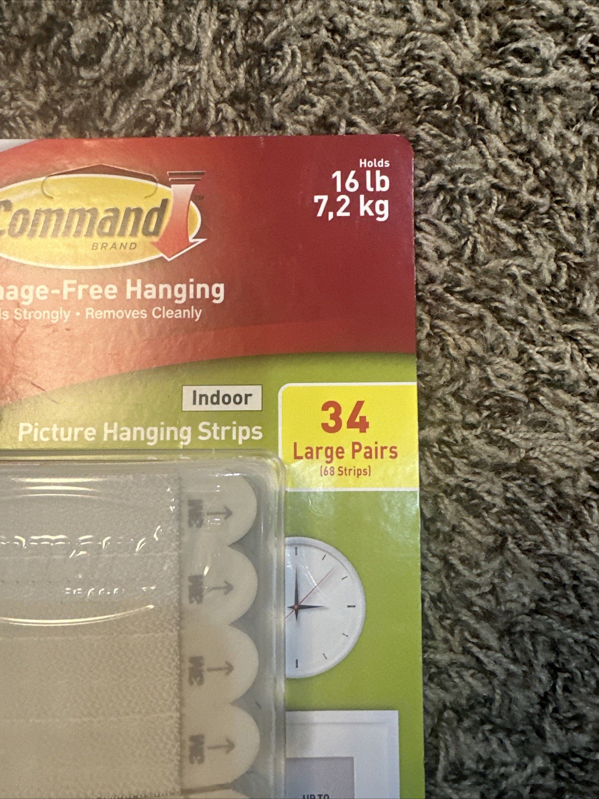3M Command Picture Hanging Strips 34 Pairs 68 Large Strips Hold 16 lbs gallery