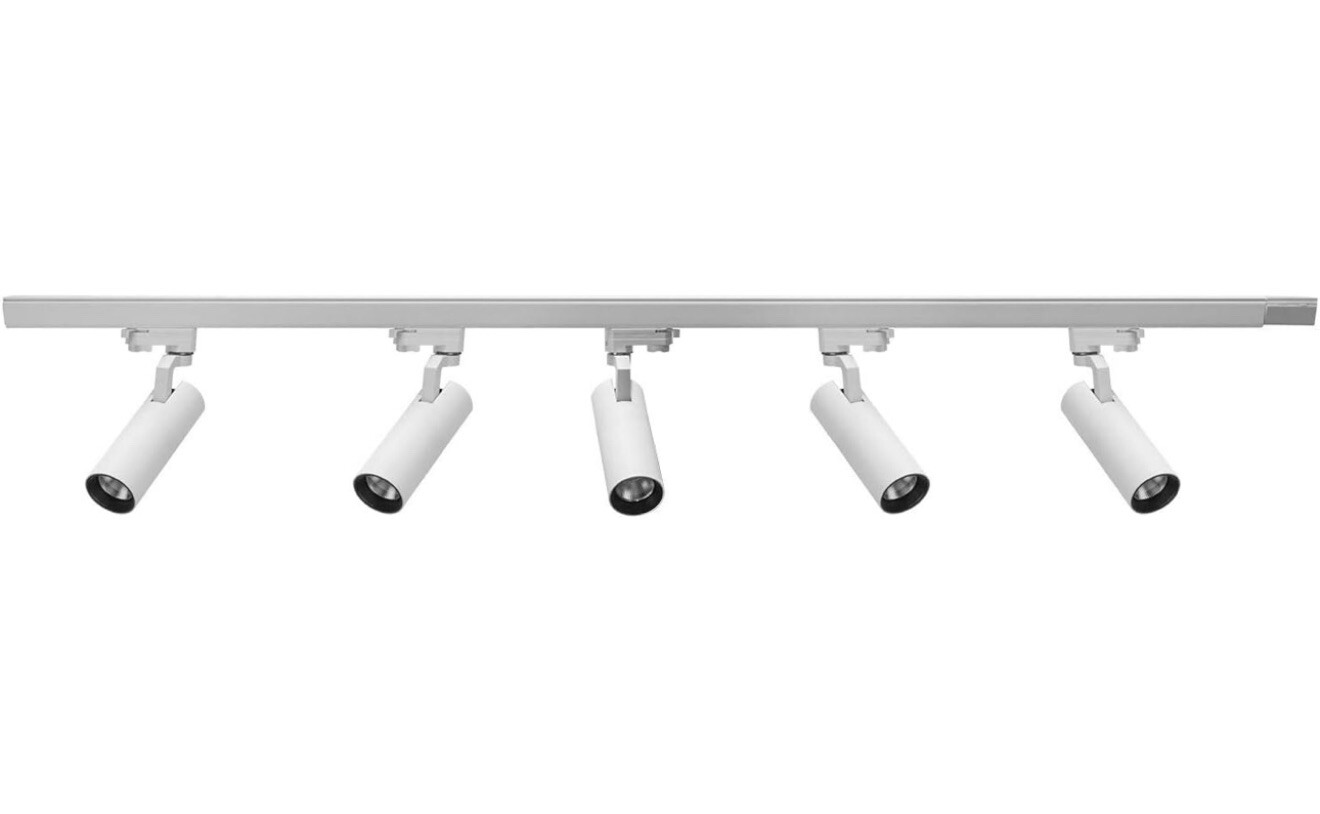 UPO LED Track Lighting Kit - 1500lm 15w 4000K 24°Beam Angle 5 Lights Incl gallery