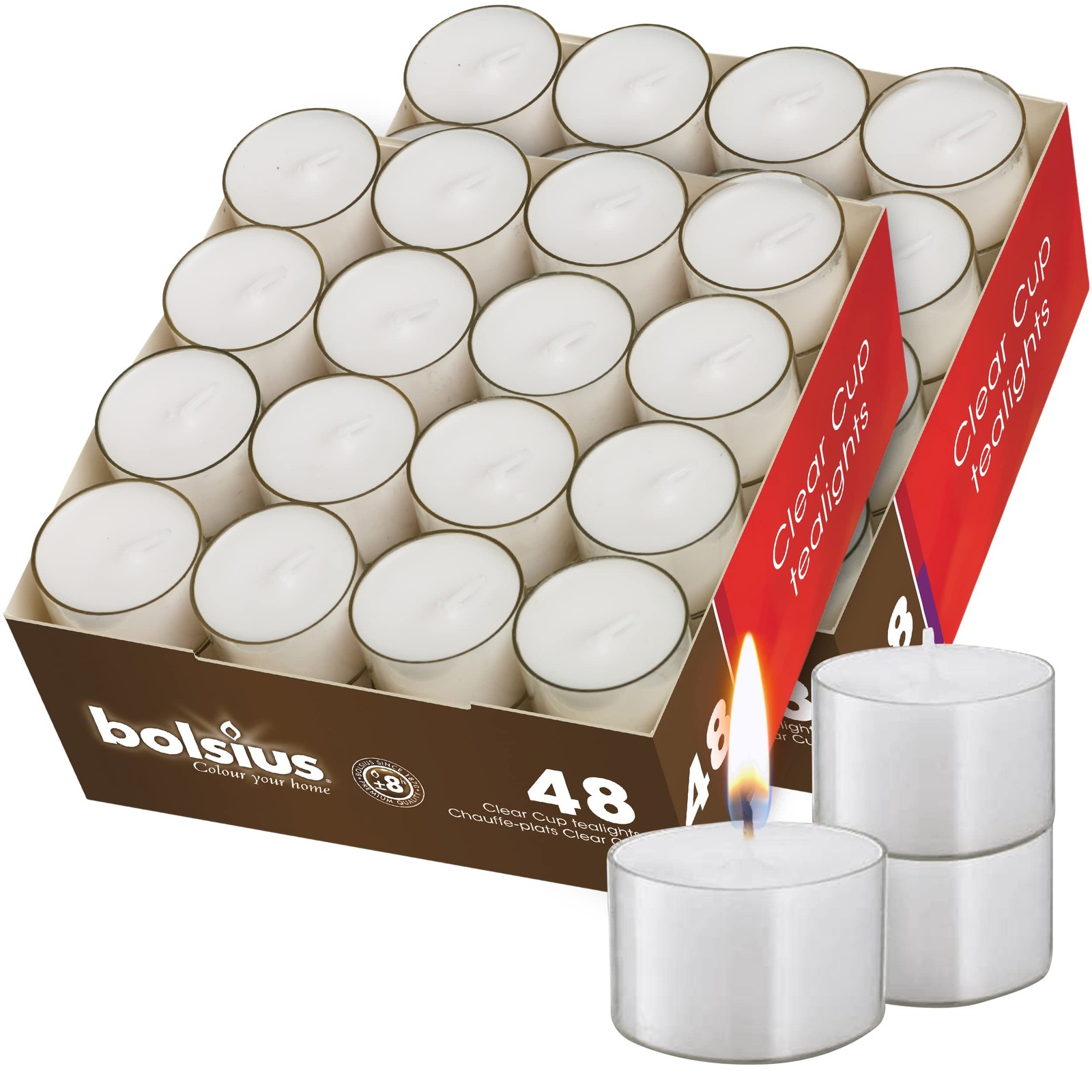 Tea Light Candles in Clear Cups - 2 Packs = Total 96 Candles - 8 Hours - Prem... gallery