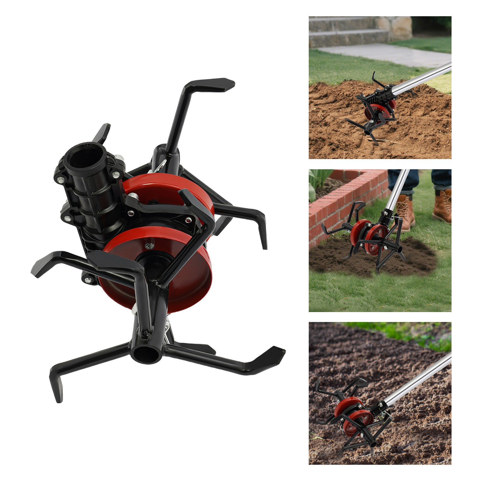 6-claw Soil Loosening Wheel Deep Tilling Cultivator Weeding Garden Cultivator gallery
