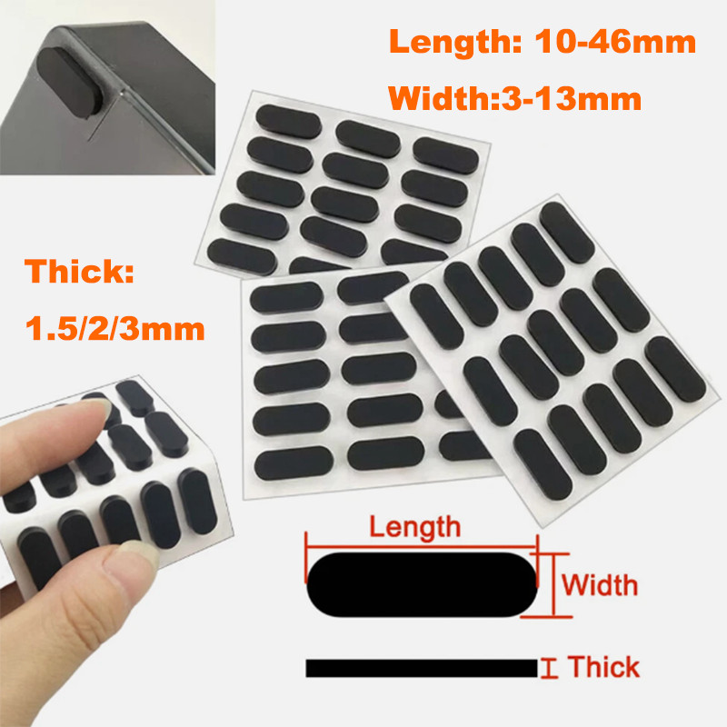 Oval Rubber Feet Pads Self Adhesive Gasket Anti-Slip Laptops Keyboard 10mm-46mm gallery