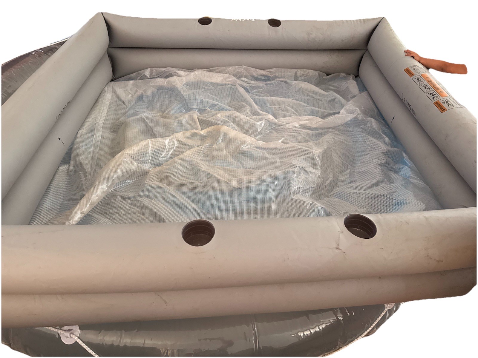 Funsicle Truck Bed Inflatable Pool Gray 200 Gal Square Built-In Cup Holder gallery
