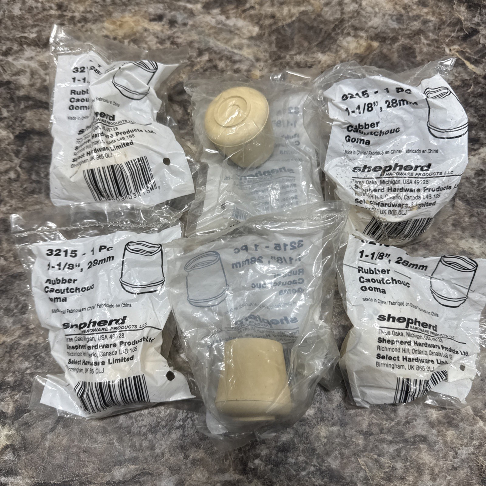 Shepherd 1 1/8" High Quality Rubber Furniture Leg Protection. #3215 Lot Of 6 gallery