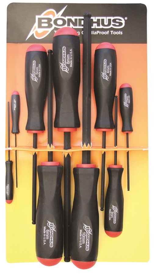 Bondhus 9pc Ball End Hex Screwdriver Set 1.5-10mm Metric MADE IN USA 10699 gallery